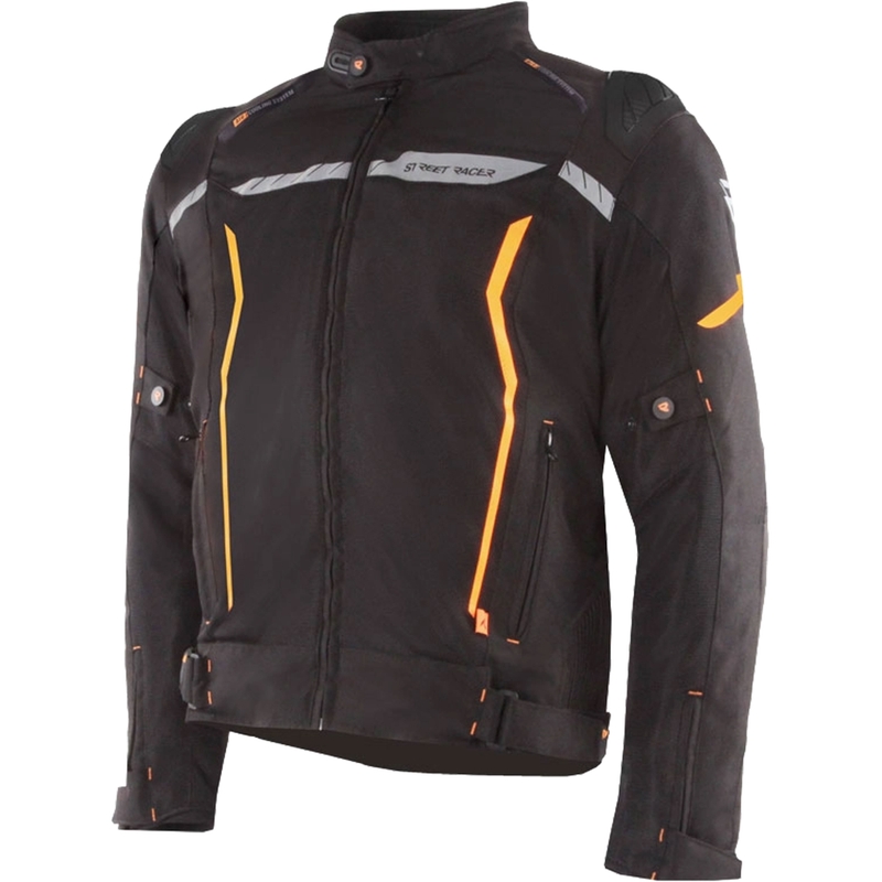 Street Racer Flex EVO Motorradjacke schwarz-orange - 2. Wahl - II. Qualität