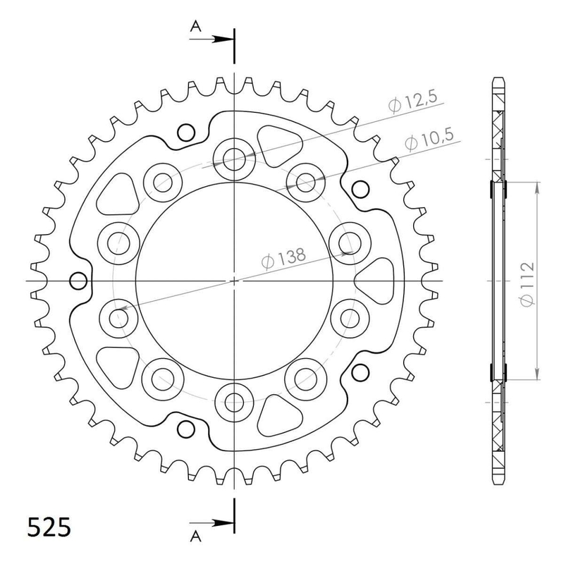 Ketten Rad SUPERSPROX STEALTH rot 44T, 525