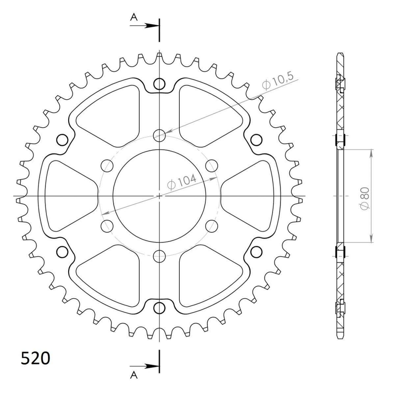 Ketten Rad SUPERSPROX STEALTH grün 46T, 520