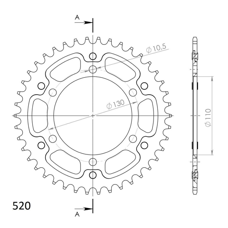 Ketten Rad SUPERSPROX STEALTH grün 42T, 520