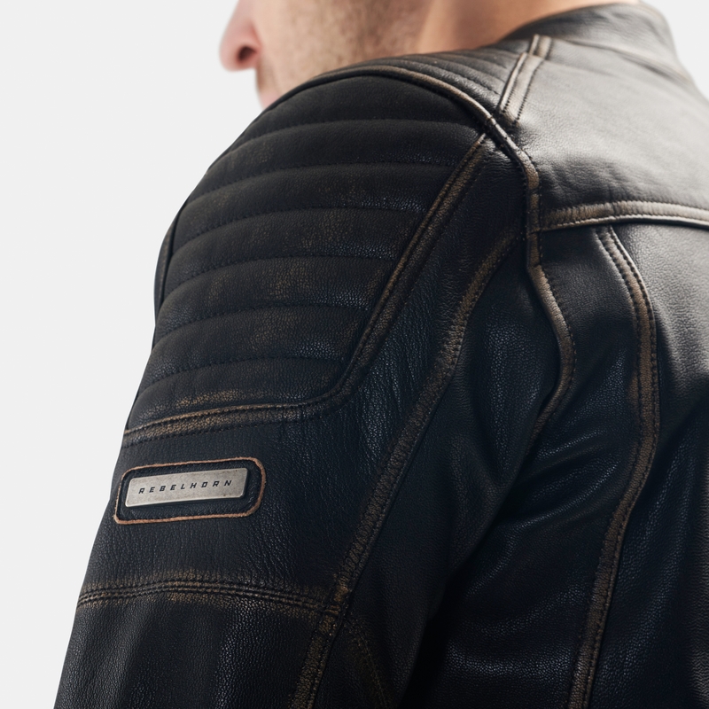 Rebelhorn Hunter II Leder-Motorradjacke, braun - 2. Wahl - II. Qualität