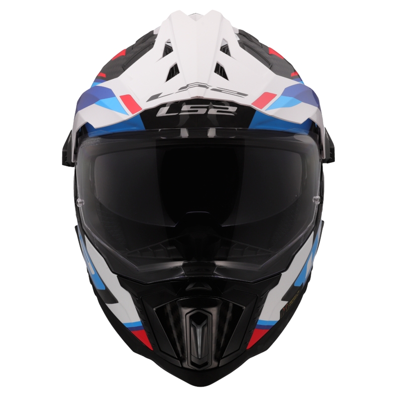 Enduro-Motorradhelm LS2 MX701 Explorer C Frontier II weiß-blau - 2. Wahl - II. Qualität