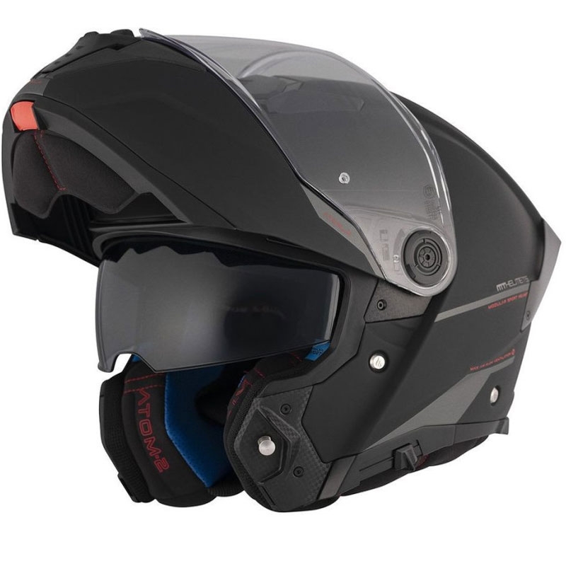 Klappbarer Motorradhelm MT ATOM 2 SV SOLID A1 schwarz matt - II. Qualität