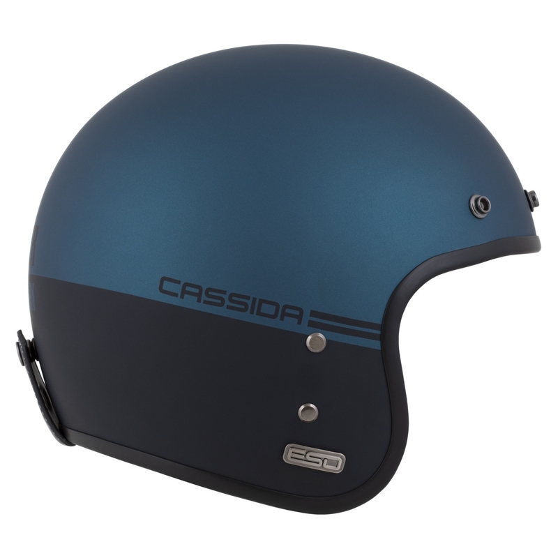 Cassida Eso Super Hooligan offener Helm, schwarz matt-metallic blau - II. Qualität