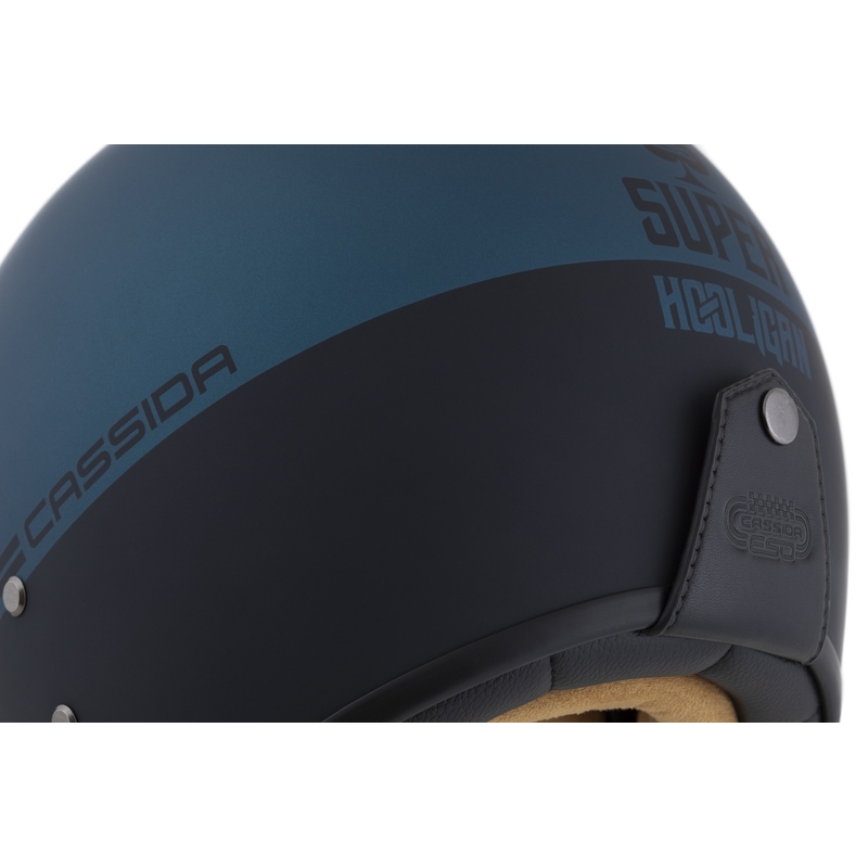 Cassida Eso Super Hooligan offener Helm, schwarz matt-metallic blau - II. Qualität