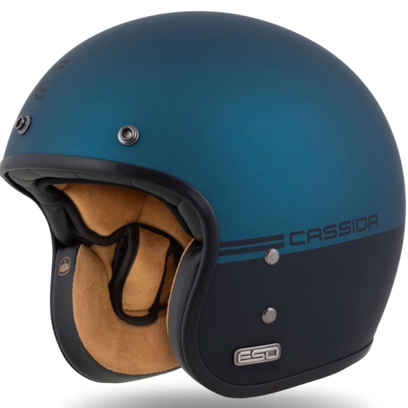 Cassida Eso Super Hooligan offener Helm, schwarz matt-metallic blau - II. Qualität