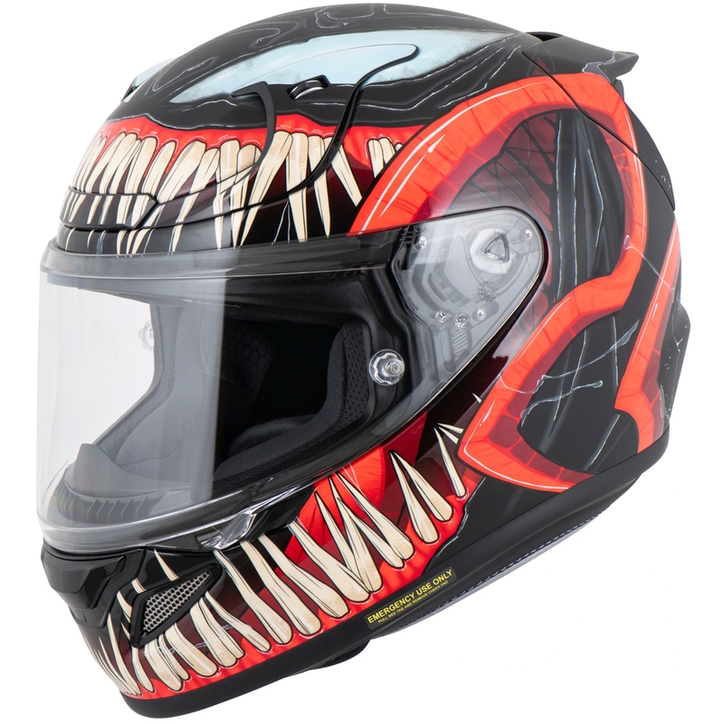 HJC RPHA 12 Venom 3 Marvel Integralhelm für Motorräder, Schwarz-Rot