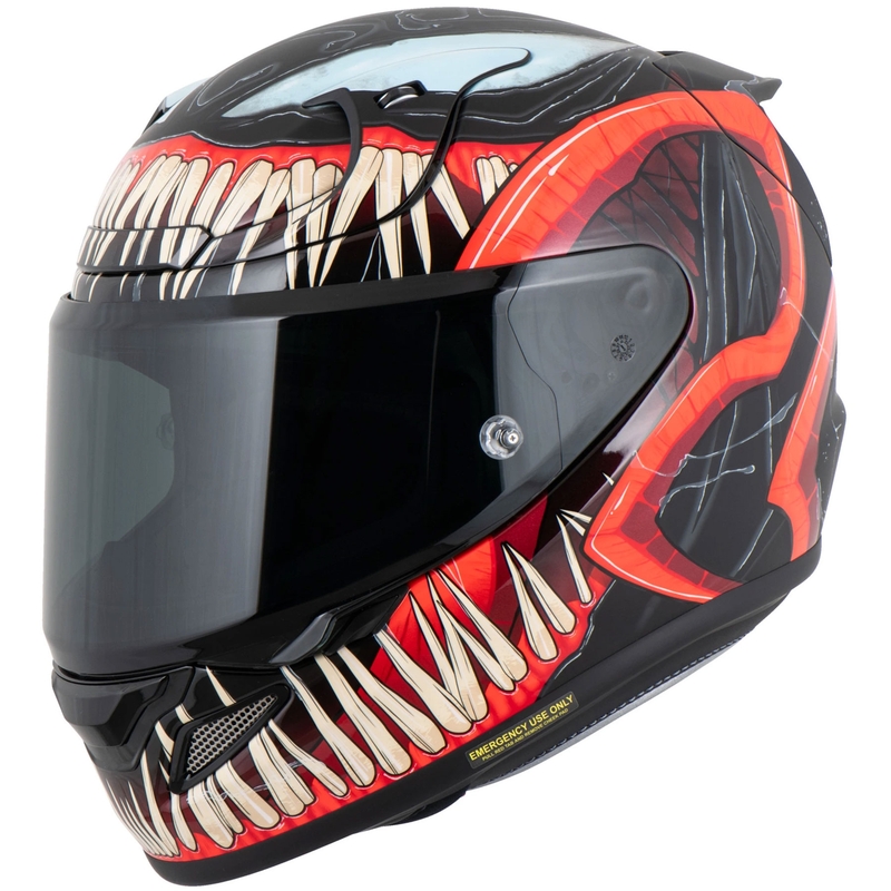 HJC RPHA 12 Venom 3 Marvel Integralhelm für Motorräder, Schwarz-Rot