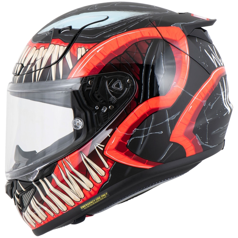 HJC RPHA 12 Venom 3 Marvel Integralhelm für Motorräder, Schwarz-Rot
