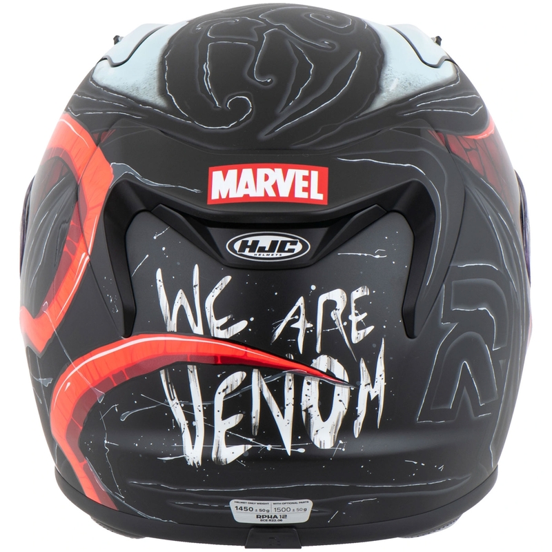 HJC RPHA 12 Venom 3 Marvel Integralhelm für Motorräder, Schwarz-Rot