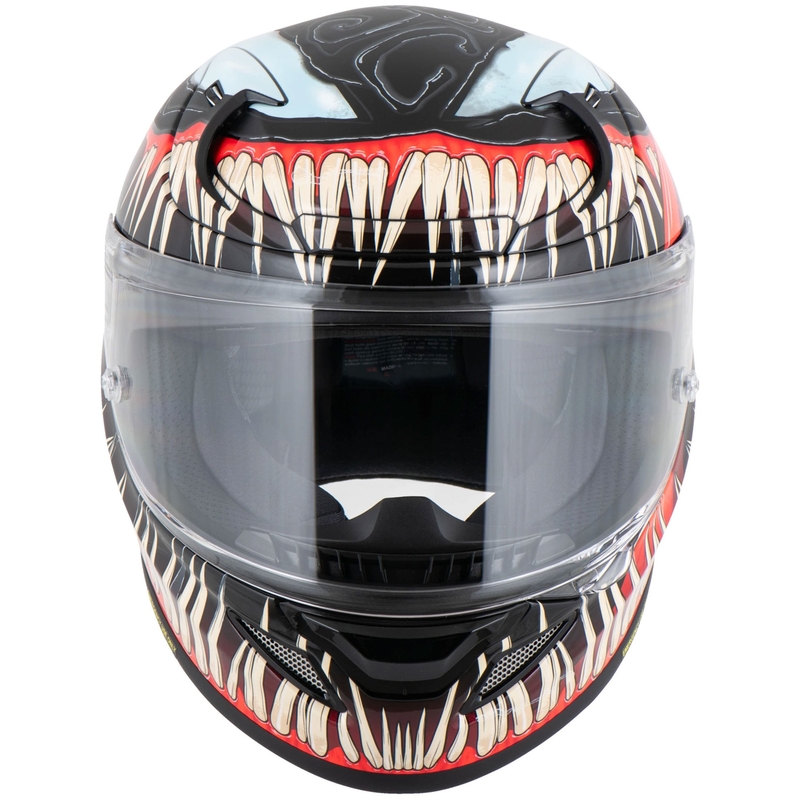HJC RPHA 12 Venom 3 Marvel Integralhelm für Motorräder, Schwarz-Rot
