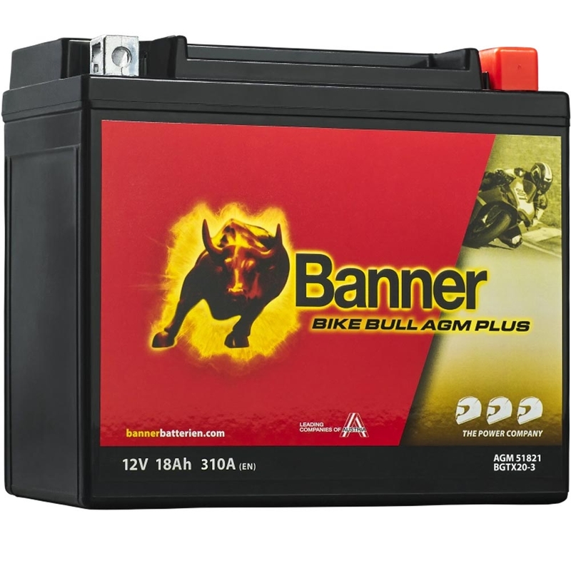 AGM-Batterie Banner Bike Bull AGM PLUS AGM PLUS 518 21 / BGTX20-3 - GTX20-3