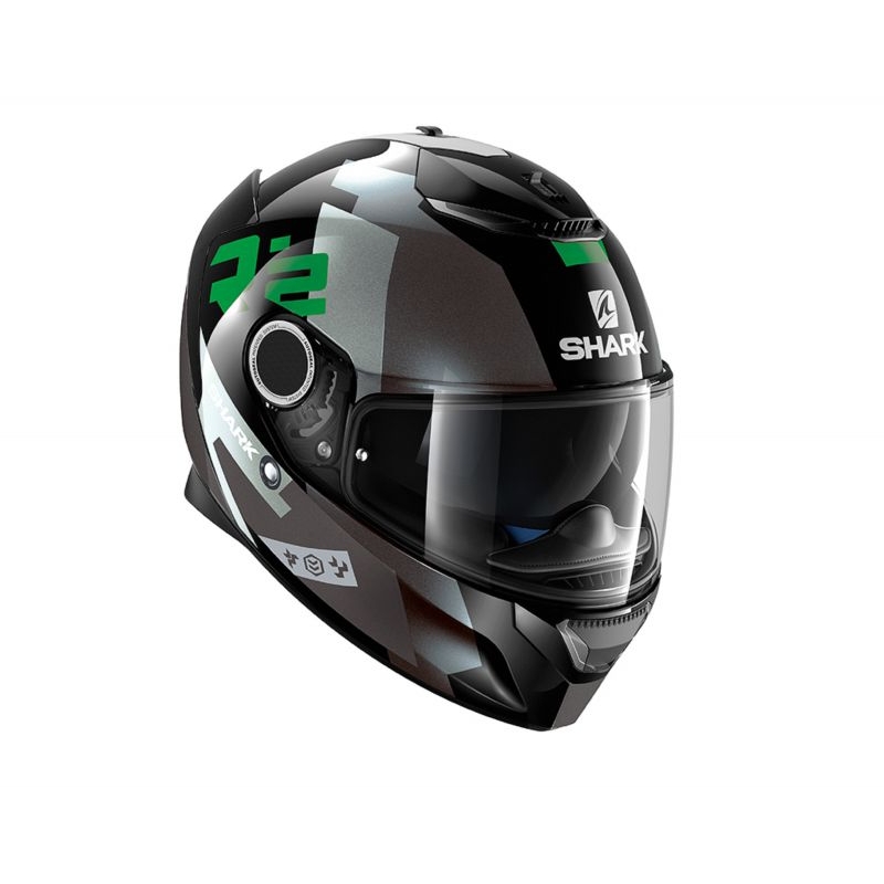 Integralhelm SHARK SPARTAN Apics schwarz-grau-grün Ausverkauf