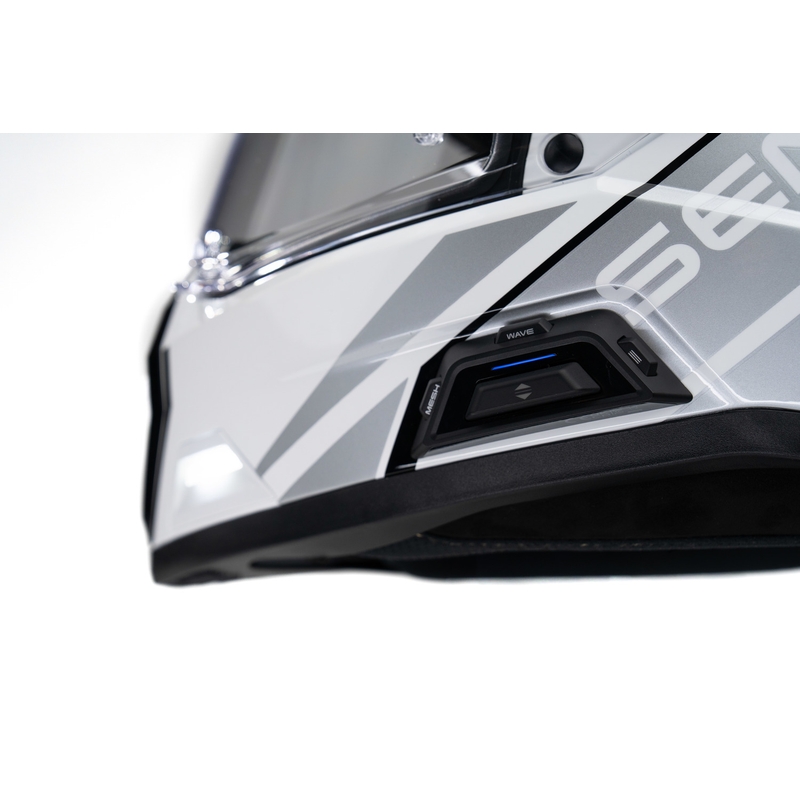 Enduro-Motorradhelm mit Headset SENA Outlander glänzend weiß