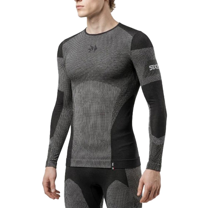 Funktionelles Langarm-T-Shirt SIXS BT TS2L V2 schwarz Carbon