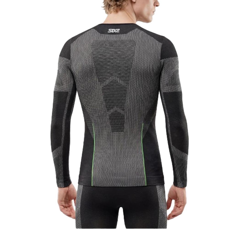 Funktionelles Langarm-T-Shirt SIXS BT TS2L V2 schwarz Carbon