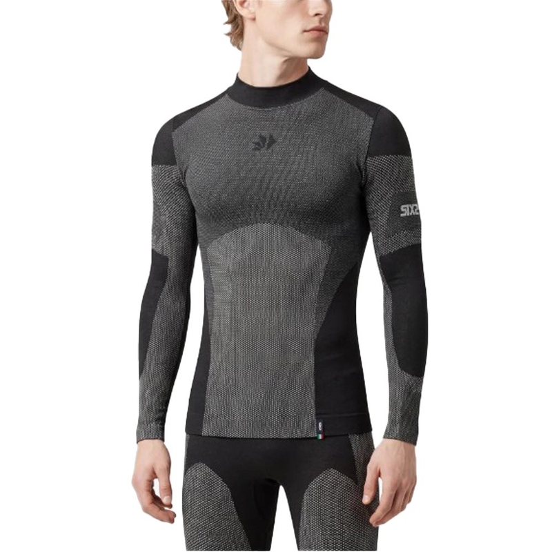 Funktionelles Langarm-T-Shirt SIXS BT TS3L V2 schwarz Carbon