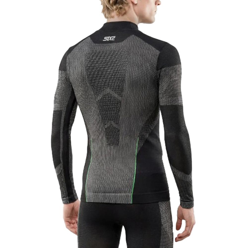 Funktionelles Langarm-T-Shirt SIXS BT TS3L V2 schwarz Carbon