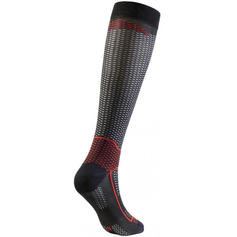 Funktionelle Kniestrümpfe SIXS LONG V3 schwarz-karbonrot