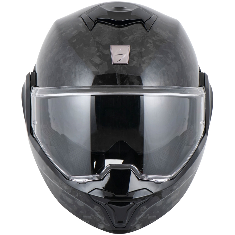 Scorpion EXO-TECH EVO ONYX CARBON Solid Klapphelm für Motorräder, schwarz