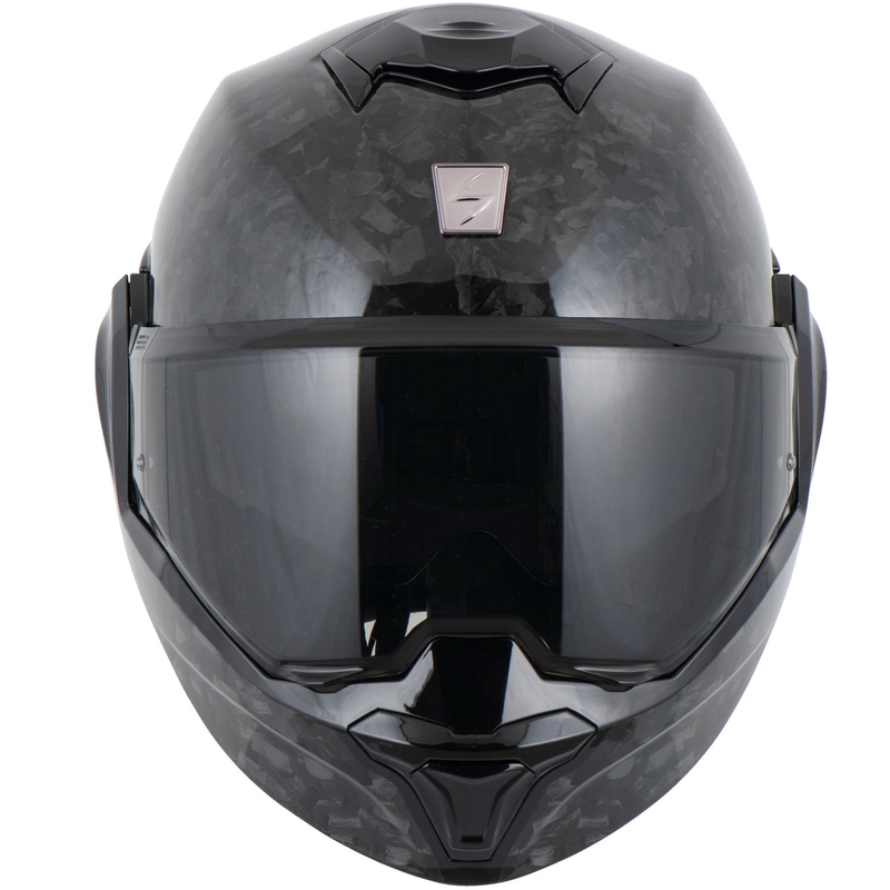 Scorpion EXO-TECH EVO ONYX CARBON Solid Klapphelm für Motorräder, schwarz