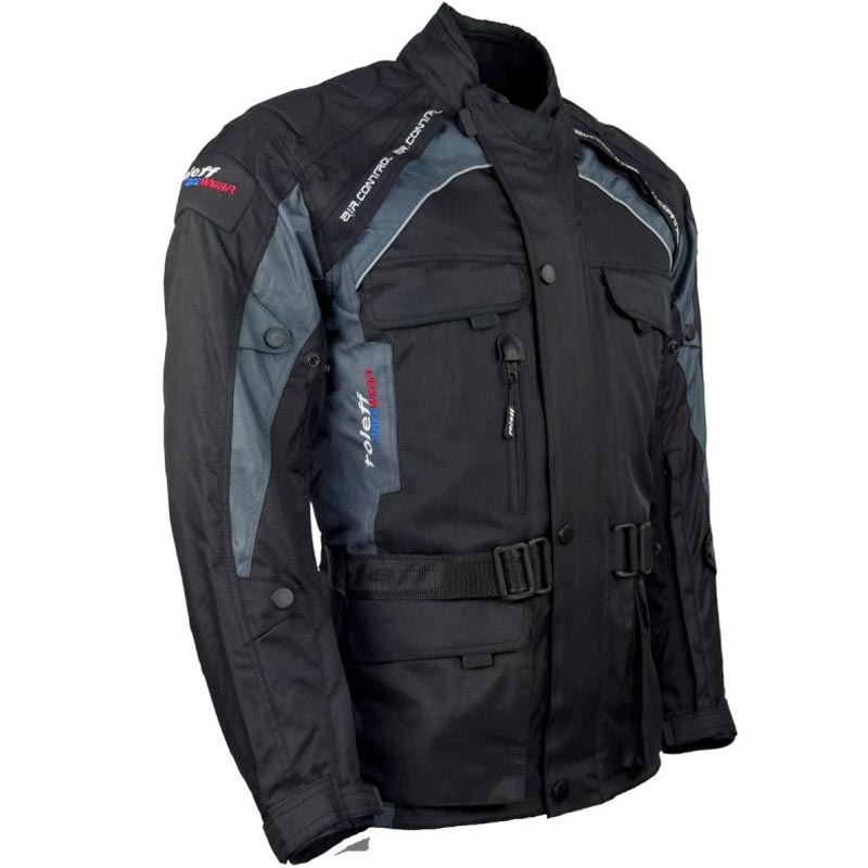 Roleff Liverpool Motorradjacke schwarz-grau