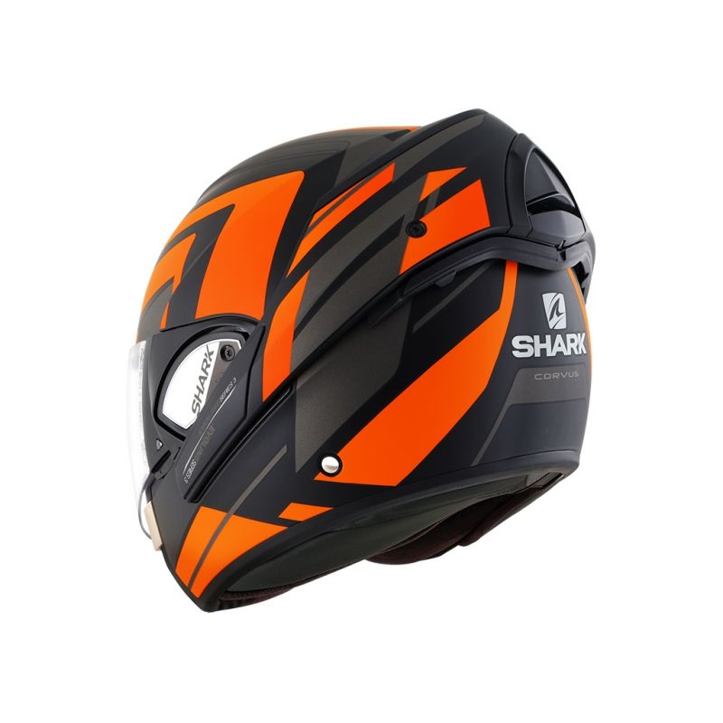 SHARK EVOLINE 3 Corvus Mat schwarz-grau-orange Kipphelm