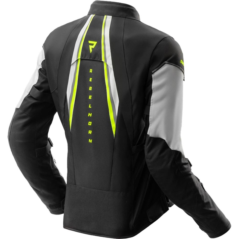 Damen-Motorradjacke Rebelhorn Swift, hellgrau-fluoreszierend gelb