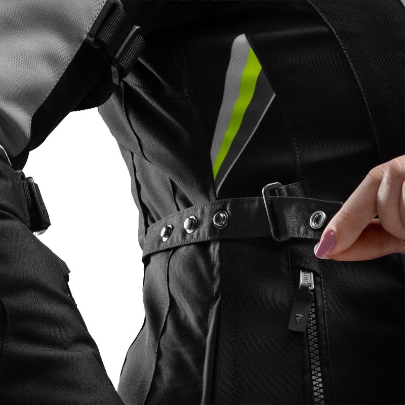 Damen-Motorradjacke Rebelhorn Swift, hellgrau-fluoreszierend gelb