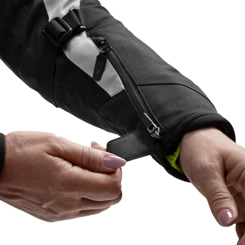 Damen-Motorradjacke Rebelhorn Swift, hellgrau-fluoreszierend gelb