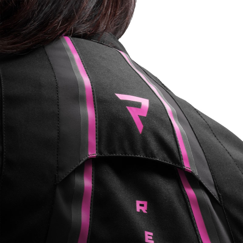 Damen-Motorradjacke Rebelhorn Swift schwarz-grau-rosa