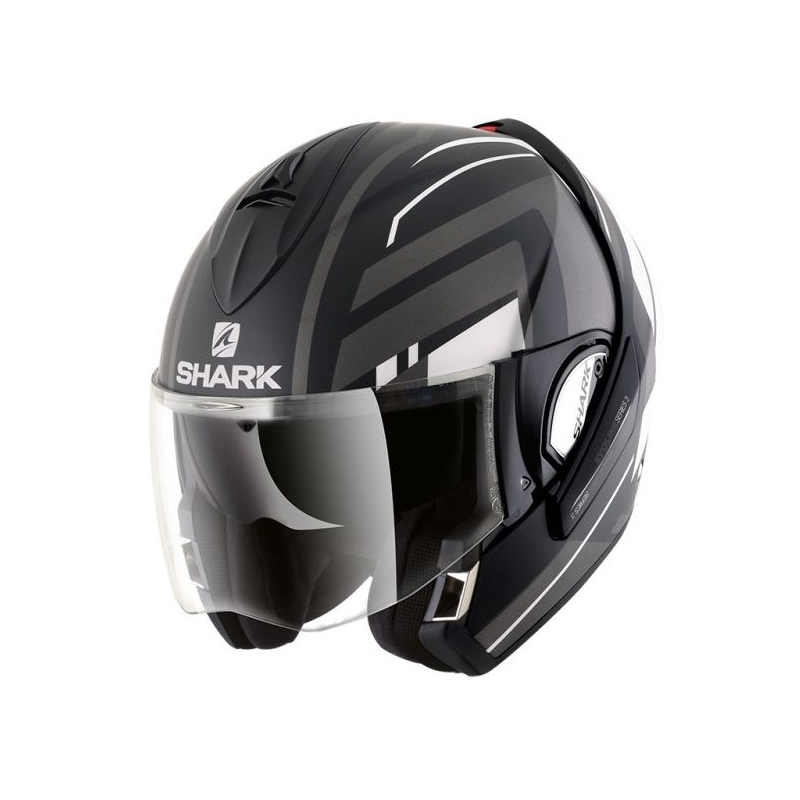 Klapphelm SHARK EVOLINE 3 Corvus Mat Schwarz-Grau-Weiß Ausverkauf