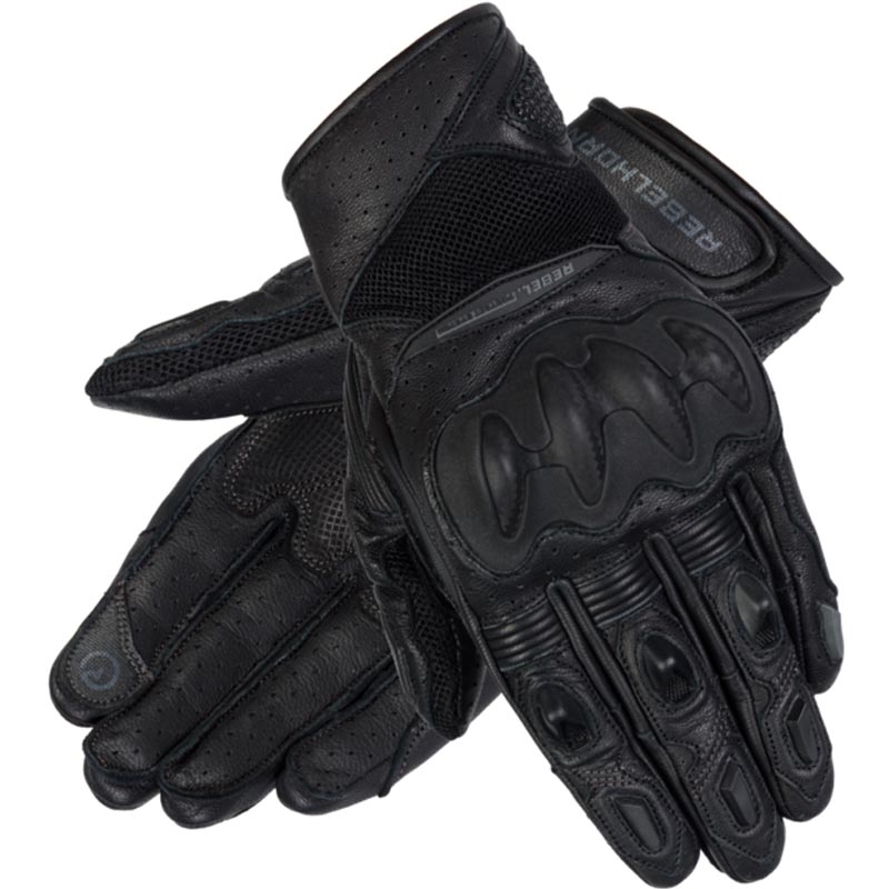 Rebelhorn Flux II Damen-Motorradhandschuhe Schwarz