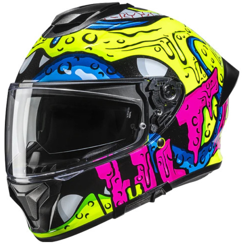 Integralhelm HJC C71 Squeeze MC32H gelb-rosa-blau