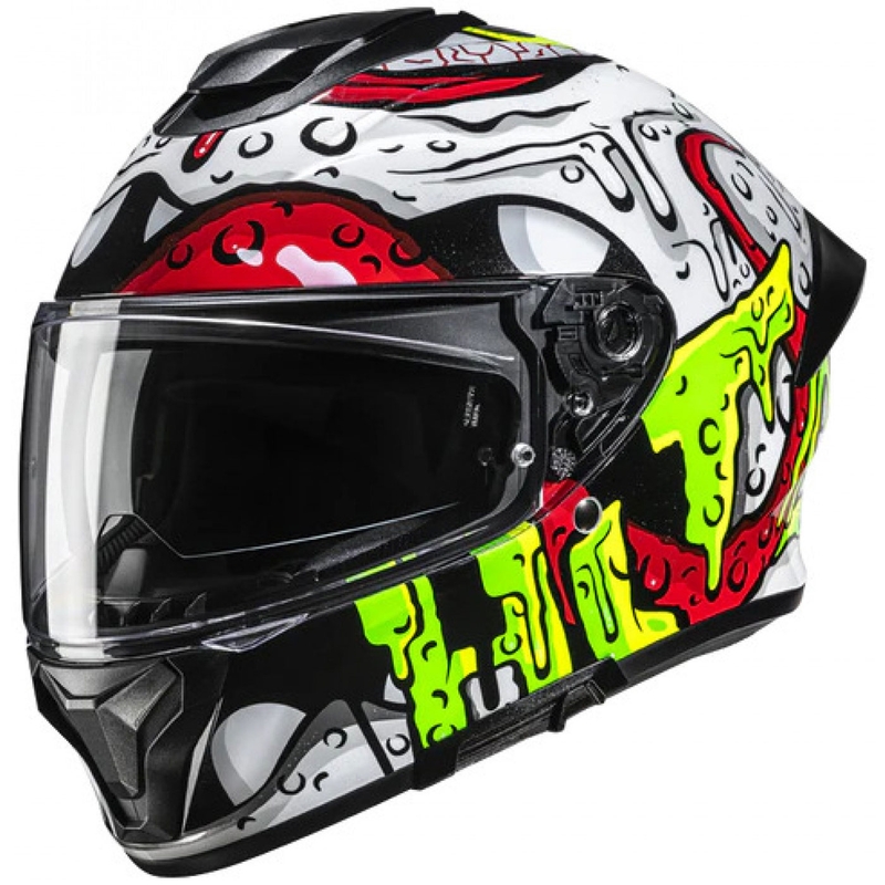 Integralhelm HJC C71 Squeeze MC41 weiß-gelb-rot