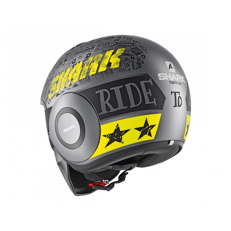 Offener Helm SHARK DRAK Tribute Mat schwarz-grau-gelb