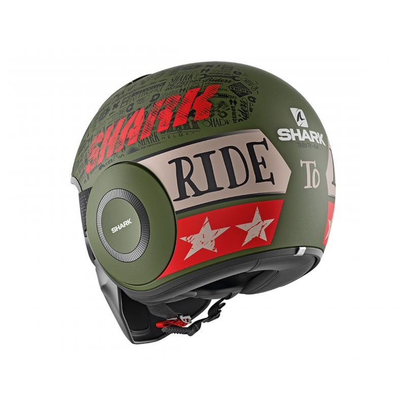 Offener Helm SHARK DRAK Tribute Matte schwarz-grün-rot