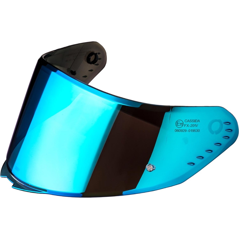 Visier für Cassida AERO Helme mit Vorbereitung für Pinlock REVO Spiegelblau