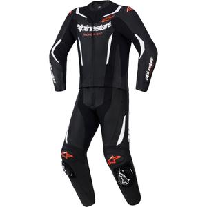 Alpinestars GP Force V2 zweiteiliger Lederkombi schwarz-weiß-fluoreszierend rot