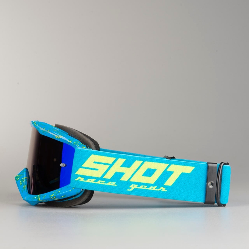 Motocrossbrille Shot Iris Scratch blau-fluo gelb Ausverkauf