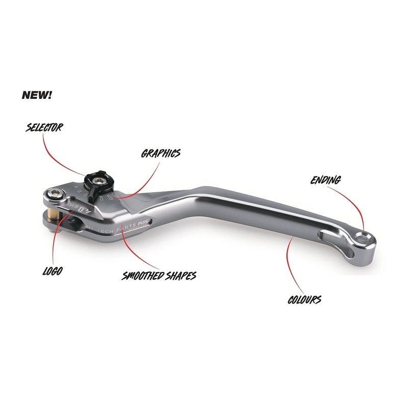 Bremsehebel ohne Adapter PUIG 4.0 kurz schwarz/grün für KAWASAKI Z 900 2017-2026