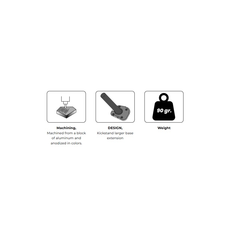 Kickstand extension PUIG schwarz with standard suspension