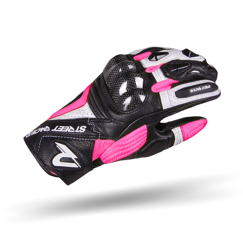 Street Racer XTR Motorradhandschuhe für Damen in Schwarz, Weiß und Pink Ausverkauf
