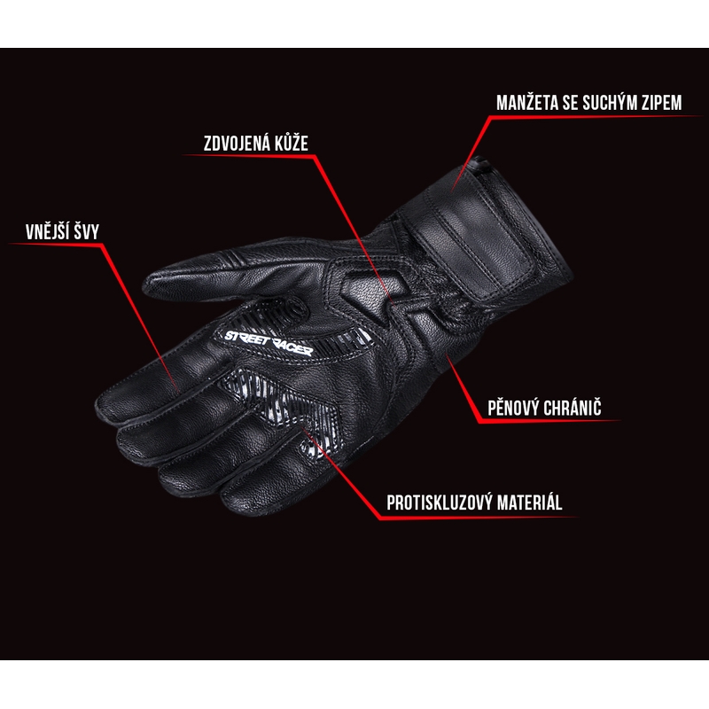 Motorradhandschuhe Street Racer GPR schwarz Ausverkauf