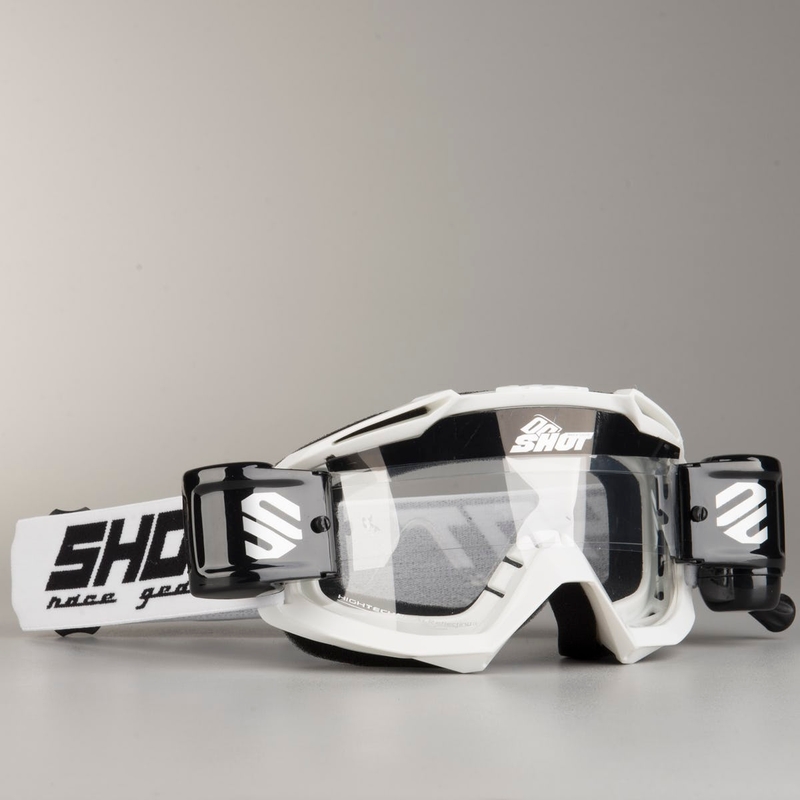 Motocross-Schutzbrille Shot Assault Roll-Off weiß