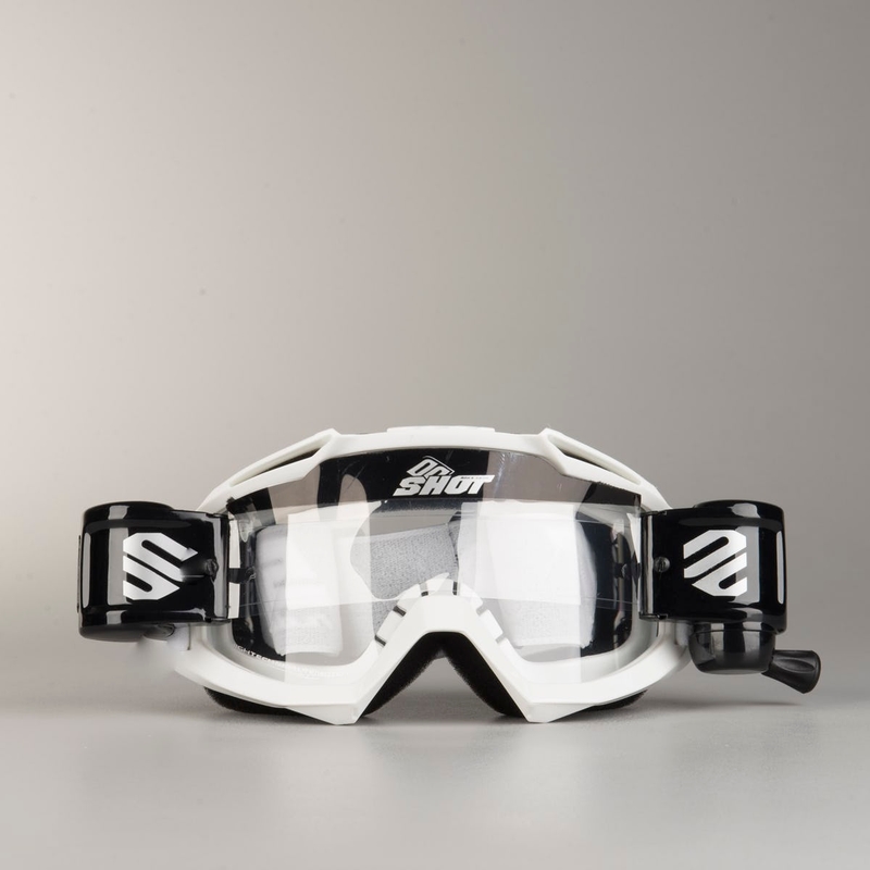 Motocross-Schutzbrille Shot Assault Roll-Off weiß