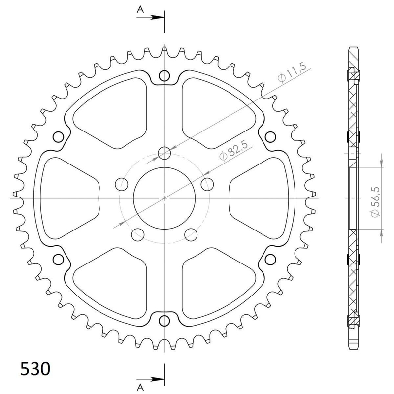 Ketten Rad SUPERSPROX STEALTH silber 53T, 530