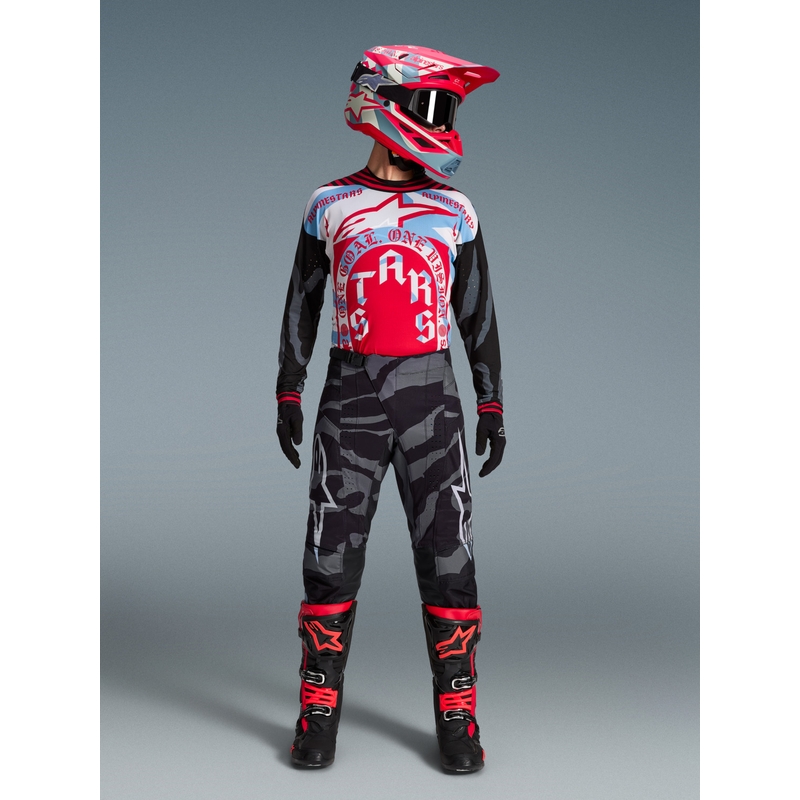 Alpinestars Techstar Beast Coast Motocross-Hose in limitierter Auflage, grau-schwarz-orange