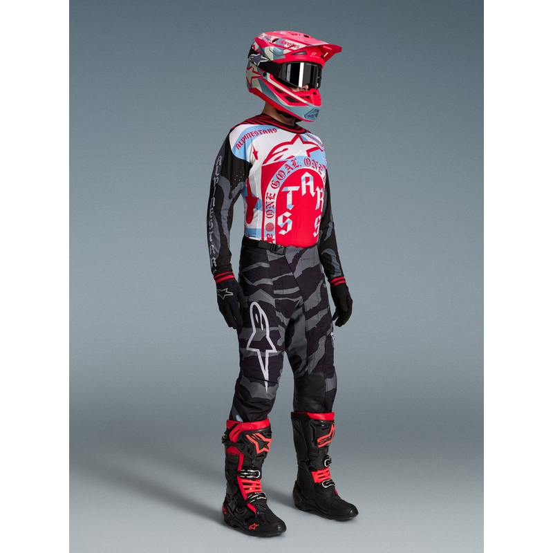 Alpinestars Techstar Beast Coast Motocross-Hose in limitierter Auflage, grau-schwarz-orange