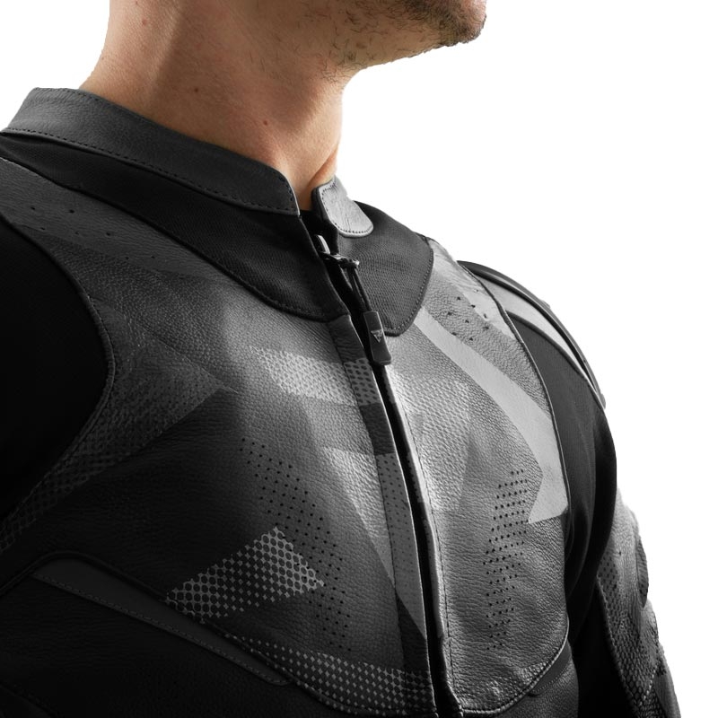 Leder-Motorradjacke Rebelhorn Inferno schwarz